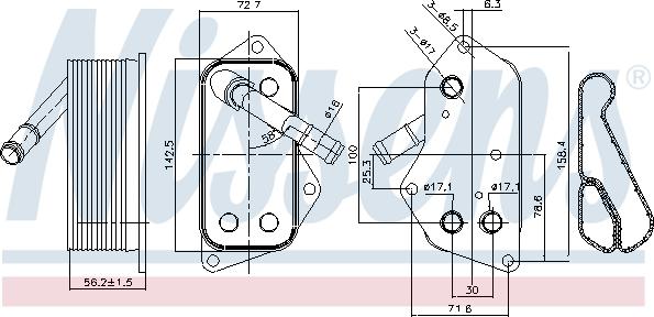 Nissens 90689 - Масляний радіатор, рухове масло autozip.com.ua