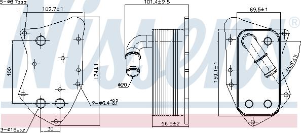 Nissens 90804 - Масляний радіатор, рухове масло autozip.com.ua