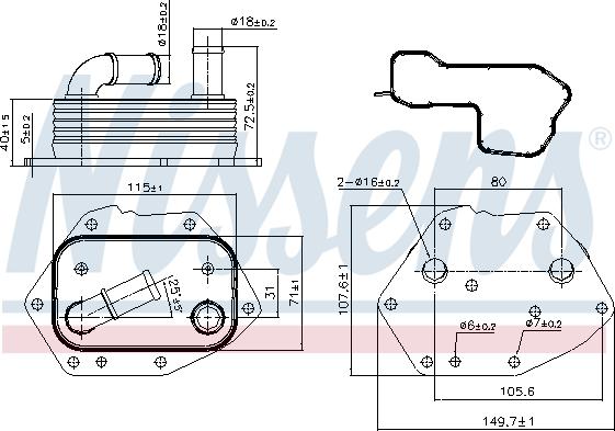 NISSENS 90808 - Масляний радіатор, моторна олія autozip.com.ua