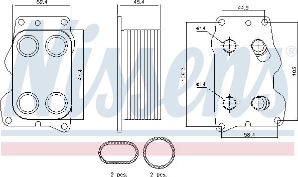 Nissens 90740 - Радиатор масляный CITROEN-FIAT-FORD пр-во Nissens autozip.com.ua