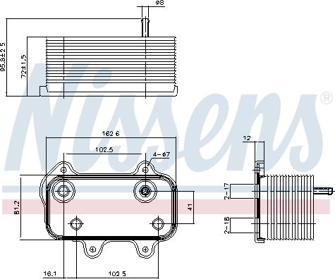 Nissens 90753 - Масляний радіатор, рухове масло autozip.com.ua