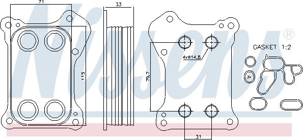 Nissens 90739 - Масляний радіатор, рухове масло autozip.com.ua