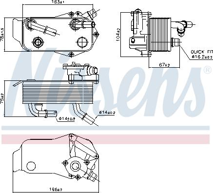 NISSENS 90736 - Масляний радіатор, автоматична коробка передач autozip.com.ua