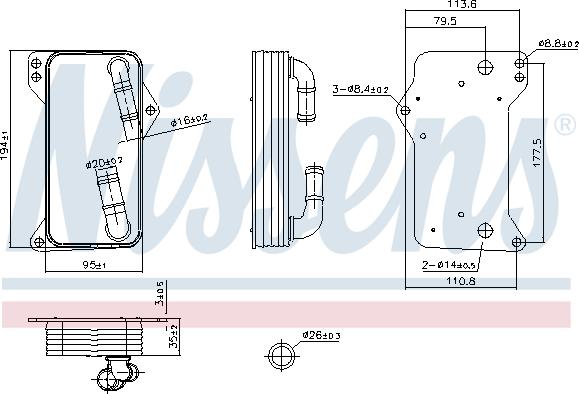 NISSENS 91505 - Масляний радіатор, автоматична коробка передач autozip.com.ua