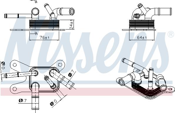 NISSENS 91529 - Масляний радіатор, автоматична коробка передач autozip.com.ua