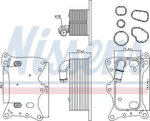 NISSENS 91198 - Масляний радіатор, моторна олія autozip.com.ua