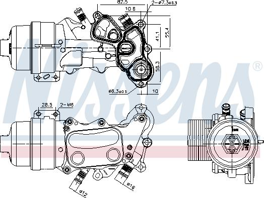 Nissens 91167 - Масляний радіатор, рухове масло autozip.com.ua