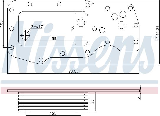 Nissens 91131 - Масляний радіатор, рухове масло autozip.com.ua