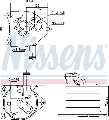 NISSENS 91396 - Масляний радіатор, автоматична коробка передач autozip.com.ua