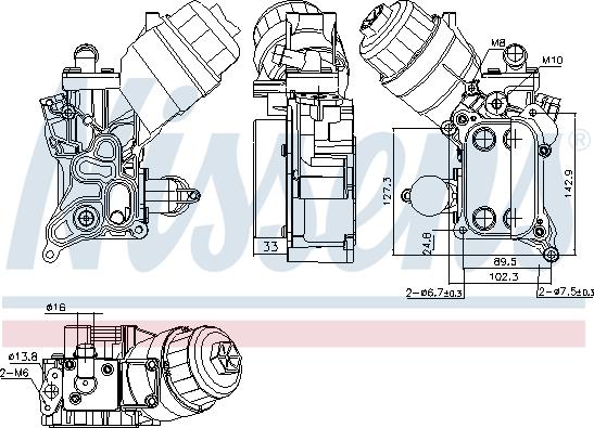 Nissens 91355 - Масляний радіатор, рухове масло autozip.com.ua