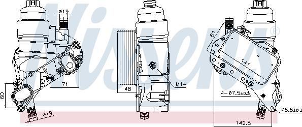 Nissens 91319 - Масляний радіатор, рухове масло autozip.com.ua