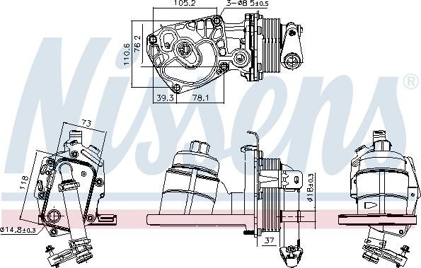 NISSENS 91325 - Масляний радіатор, моторна олія autozip.com.ua