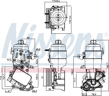 NISSENS 91326 - Масляний радіатор, моторна олія autozip.com.ua