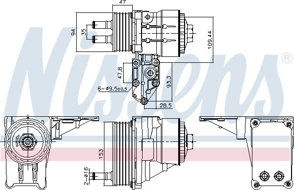 NISSENS 91328 - Масляний радіатор, моторна олія autozip.com.ua