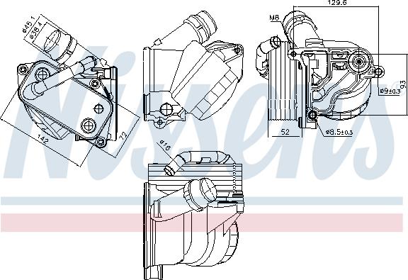 Nissens 91322 - Радиатор масляный BMW 1-3-SERIES - X3 в сборе пр-во Nissens autozip.com.ua