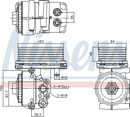 Nissens 91327 - Масляний радіатор, рухове масло autozip.com.ua