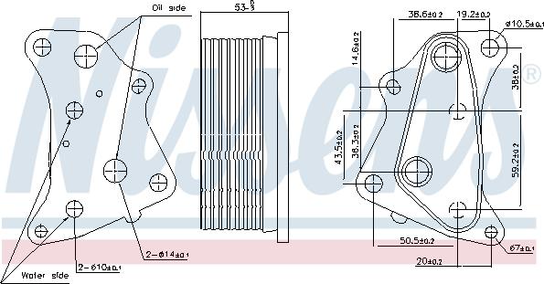 Nissens 91202 - Масляний радіатор, рухове масло autozip.com.ua