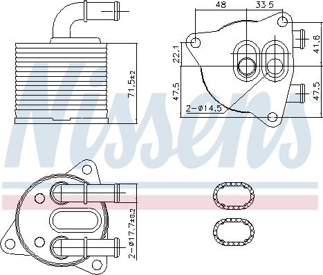 NISSENS 91286 - Масляний радіатор, автоматична коробка передач autozip.com.ua