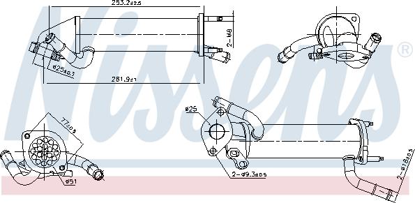 Nissens 989449 - Радіатор, рециркуляція ОГ autozip.com.ua