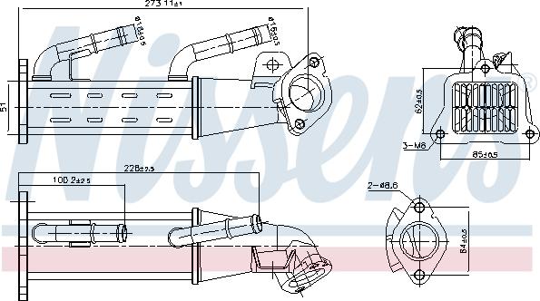 Nissens 989404 - Радіатор, рециркуляція ОГ autozip.com.ua