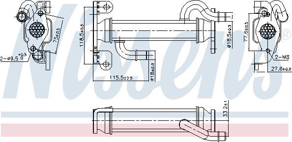 Nissens 989400 - Радіатор, рециркуляція ОГ autozip.com.ua