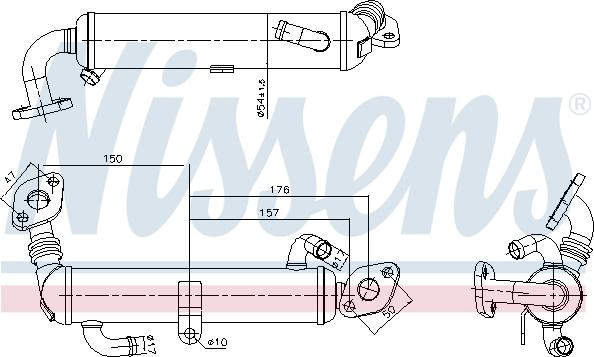 Nissens 989434 - Радіатор, рециркуляція ОГ autozip.com.ua