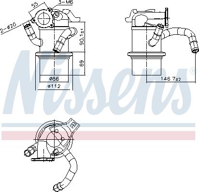 Nissens 989422 - Радіатор, рециркуляція ОГ autozip.com.ua