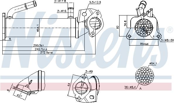 Nissens 989322 - Радіатор, рециркуляція ОГ autozip.com.ua