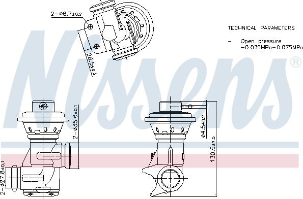 Nissens 98496 - Клапан повернення ОГ autozip.com.ua