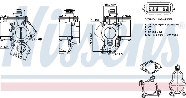 Nissens 98463 - Клапан повернення ОГ autozip.com.ua