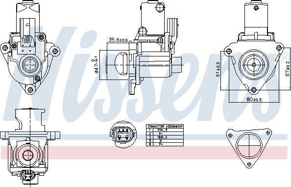 Nissens 98510 - Клапан повернення ОГ autozip.com.ua