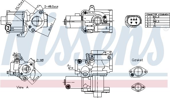 Nissens 98199 - Клапан повернення ОГ autozip.com.ua