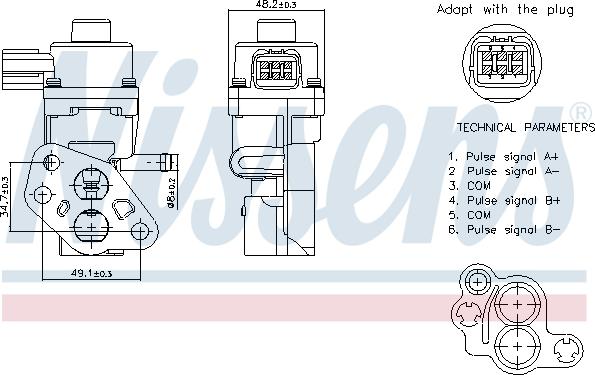 Nissens 98341 - Клапан повернення ОГ autozip.com.ua