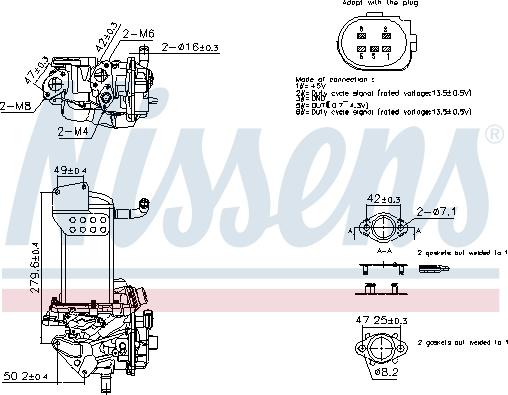 Nissens 98358 - Модуль повернення ОГ autozip.com.ua