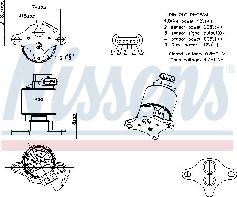 Nissens 98360 - Клапан повернення ОГ autozip.com.ua