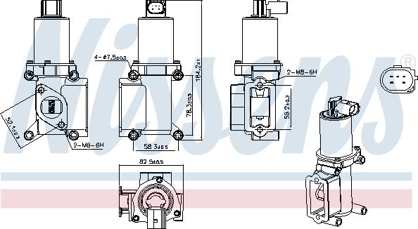 Nissens 98305 - Клапан повернення ОГ autozip.com.ua