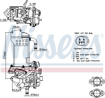 Nissens 98325 - Модуль повернення ОГ autozip.com.ua