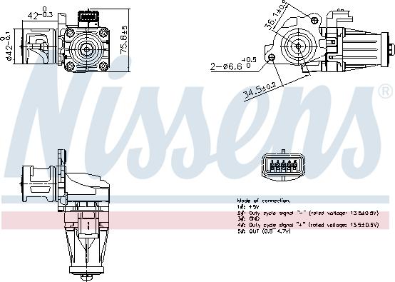 Nissens 98376 - Клапан повернення ОГ autozip.com.ua