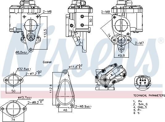 Nissens 98241 - Клапан повернення ОГ autozip.com.ua