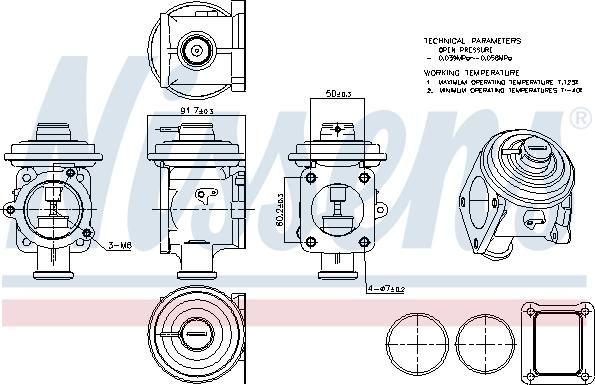 Nissens 98219 - Клапан повернення ОГ autozip.com.ua