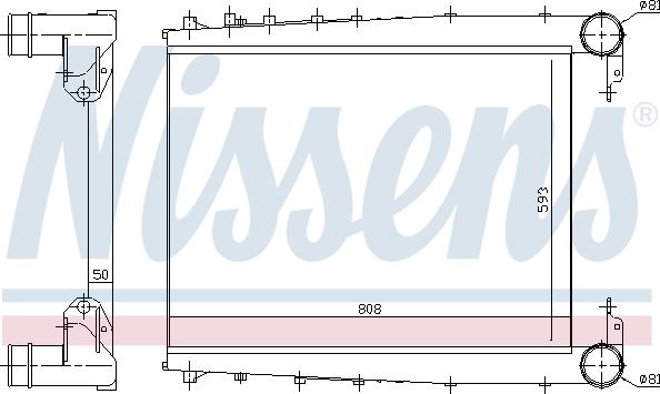 Nissens 97070 - Интеркулер autozip.com.ua