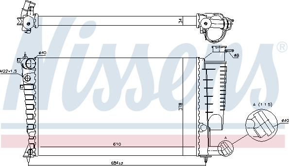 Nissens 695091 - Радіатор, охолодження двигуна autozip.com.ua