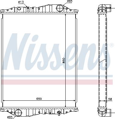 Nissens 69600A - Радіатор, охолодження двигуна autozip.com.ua