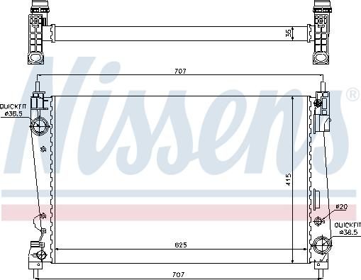 Nissens 698512 - Радіатор, охолодження двигуна autozip.com.ua