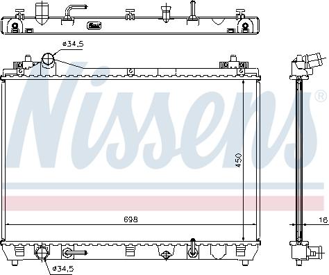 Nissens 64199 - Радіатор, охолодження двигуна autozip.com.ua