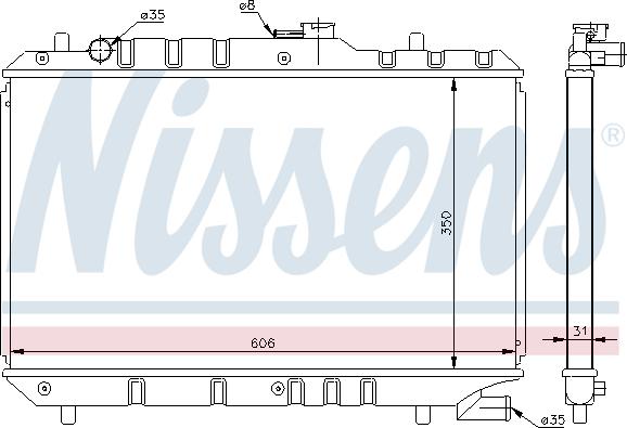 Nissens 64168 - Радіатор, охолодження двигуна autozip.com.ua