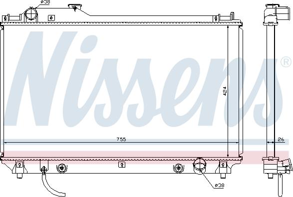 NISSENS 64764 - Радіатор, охолодження двигуна autozip.com.ua
