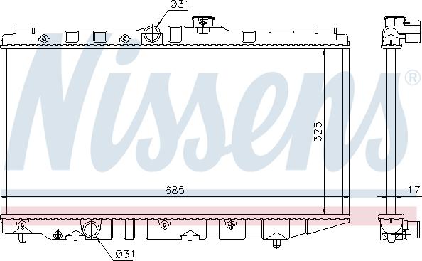 Nissens 64718 - Радіатор, охолодження двигуна autozip.com.ua