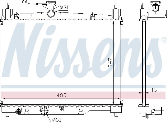 Nissens 64789A - Радіатор, охолодження двигуна autozip.com.ua