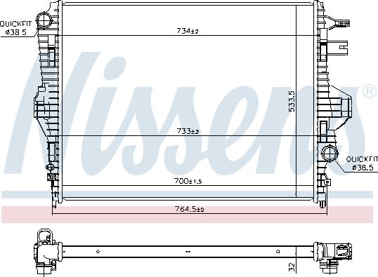 Nissens 65297 - Радіатор, охолодження двигуна autozip.com.ua